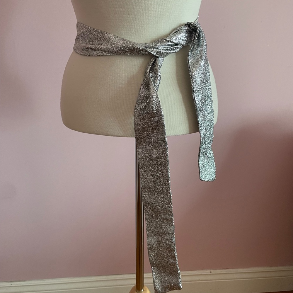 Vintage Silver Lame Women's Fashion Belt/Scarf - Picture 2 of 5